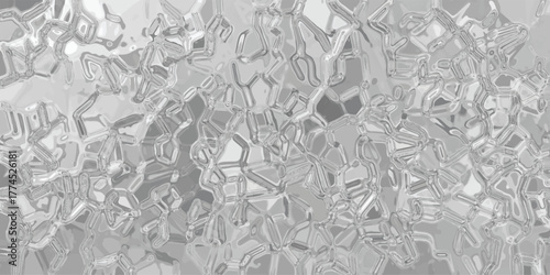 Abstract grayscale geometric pattern resembling cracked ice or crystalline structures with sharp lines and shaded facets creating a cool, textured, and intricate background