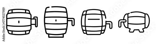 Vector illustration of a classic beer keg icon for drinks