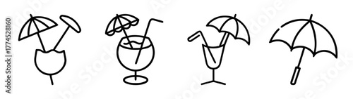 Vector cocktail umbrella illustration icon scalable svg graphic