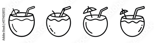 Refreshing coconut drink illustration vector graphic scalable eps icon