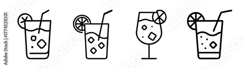 Classic gin and tonic drink vector illustration for refreshing beverages