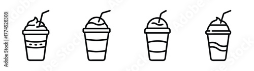Vector frappuccino coffee drink illustration eps icon scalable for commercial use