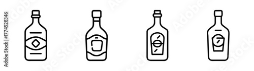 Elegant gin bottle vector illustration for download