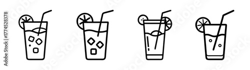 Refreshing glass of iced lemonade vector illustration summer drink