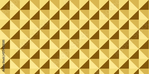 Abstract orange geometric cube wall creative concept triangle overlap square technology background. vector digital cubes fabric and wallpaper grid block texture background.	