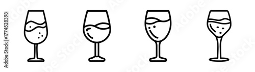 Stylish vector illustration of a refreshing glass of ros wine