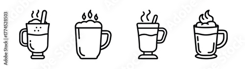 Vintage hot buttered rum cocktail illustration vector graphic