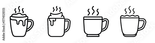 Charming vector hot chocolate mug illustration for winter warmth