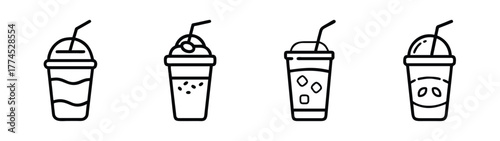 Refreshing iced coffee vector illustration for commercial use
