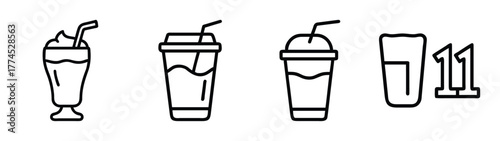 Diverse selection of drinks vector illustration for beverage designs