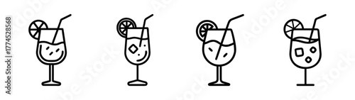 Vector aperol spritz cocktail illustration scalable svg icon beverage