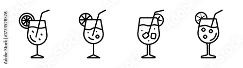 Stylish aperol spritz drink vector illustration for commercial use