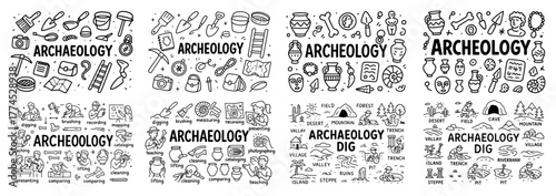 Archaeology tools and symbols