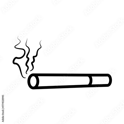 cigarette icon, simple flat style, vector illustration, symbol, pictogram design logo template, for ui or ux isolated on white for mobile app, editable