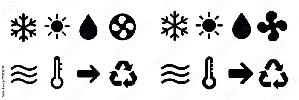 Fototapeta premium Air Conditioning Icons