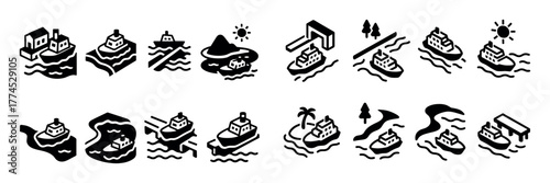 Ferry Crossing Icons