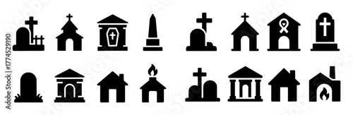 Funeral Icons Set