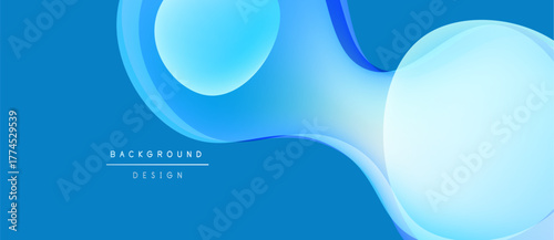 Abstract blue background. Smooth curves create dynamic shapes, modern design elements. Minimalist aesthetic, clean composition.