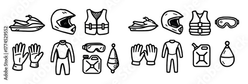 Jet Ski Icon Set