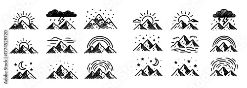 Mountain Landscape Icons