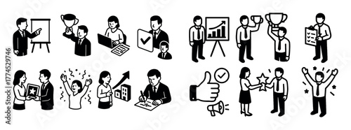 Isometric Work Achievement Icons