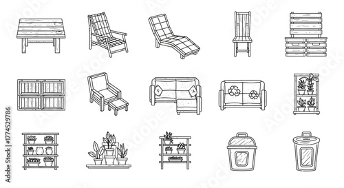 outdoor furniture collection rustic wooden garden set comfortable seating and eco-friendly decor perfect for sustainable lifestyle designs.