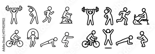 Gym Activity Doodle Icons