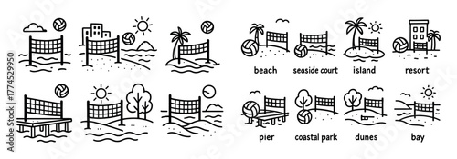 Beach Volleyball Icons