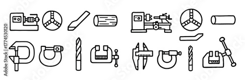 Lathe Doodle Icons
