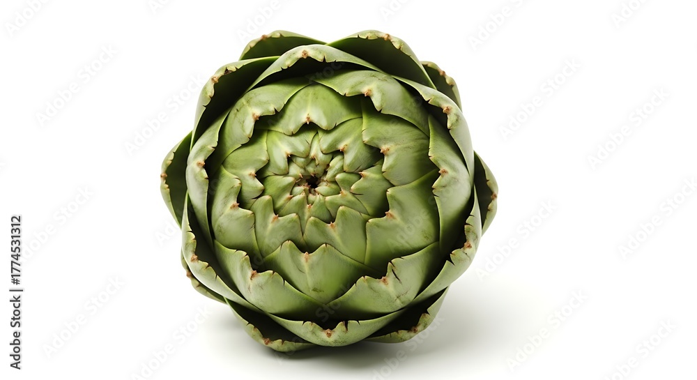 Obraz premium Isolated artichoke vegetable fresh raw healthy food ingredient gourmet cooking diet plant