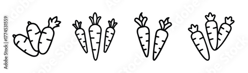 Vector illustration of baby carrots healthy food icon scalable graphic