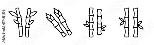 Bamboo shoots vector illustration plant nature food icon