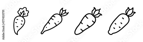 Fresh daikon radish vector illustration root vegetable icon food graphic
