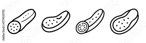 Green cucumber slice vector illustration healthy food icon