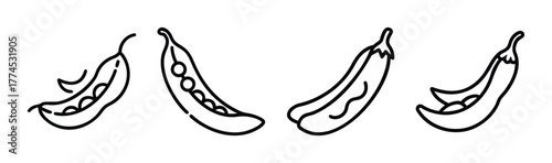 Green bean vector illustration healthy food icon scalable graphic