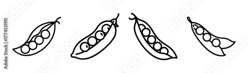 Green peas in a pod vector illustration simple icon scalable graphic