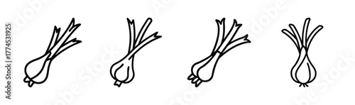 Green onion vector illustration scalable fresh vegetable icon