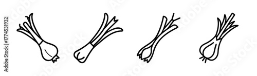 Green onion illustration vector graphic scalable food art icon