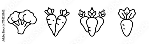 Diverse vegetable collection vector illustration healthy food icons