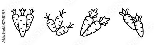 Vector illustration of baby carrots healthy food and vegetables scalable graphic