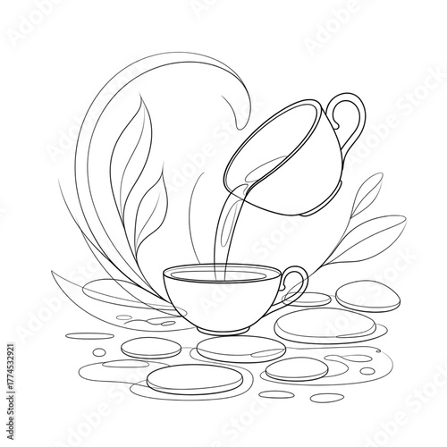 cup of coffee with flowers