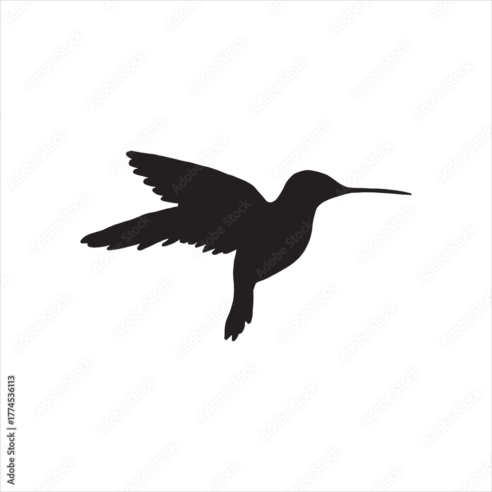 Fototapeta premium Stylized hummingbird icon silhouette illustration