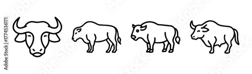 Majestic vector buffalo illustration scalable animal graphic