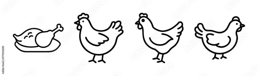 Fototapeta premium Vector illustration of a simple chicken icon