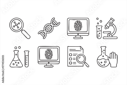Modern vector illustration pack of lab and investigation tools for analysis projects