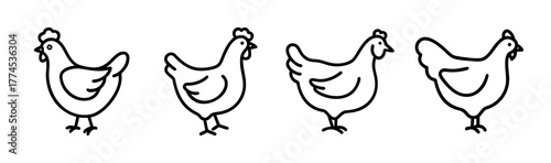 Vector illustration of a simple chicken hen icon