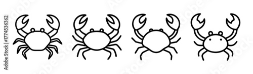 Vector illustration of a stylized red crab icon minimal design