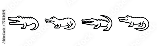 Vector illustration of a fierce crocodile reptile animal