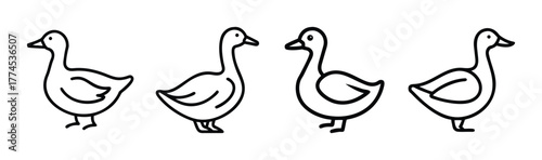 Cute cartoon duck illustration scalable vector graphic icon