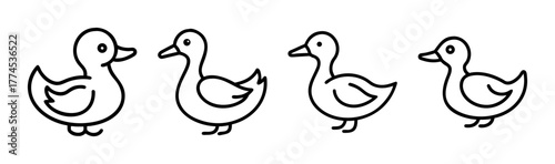 Cute yellow duckling vector illustration scalable animal icon